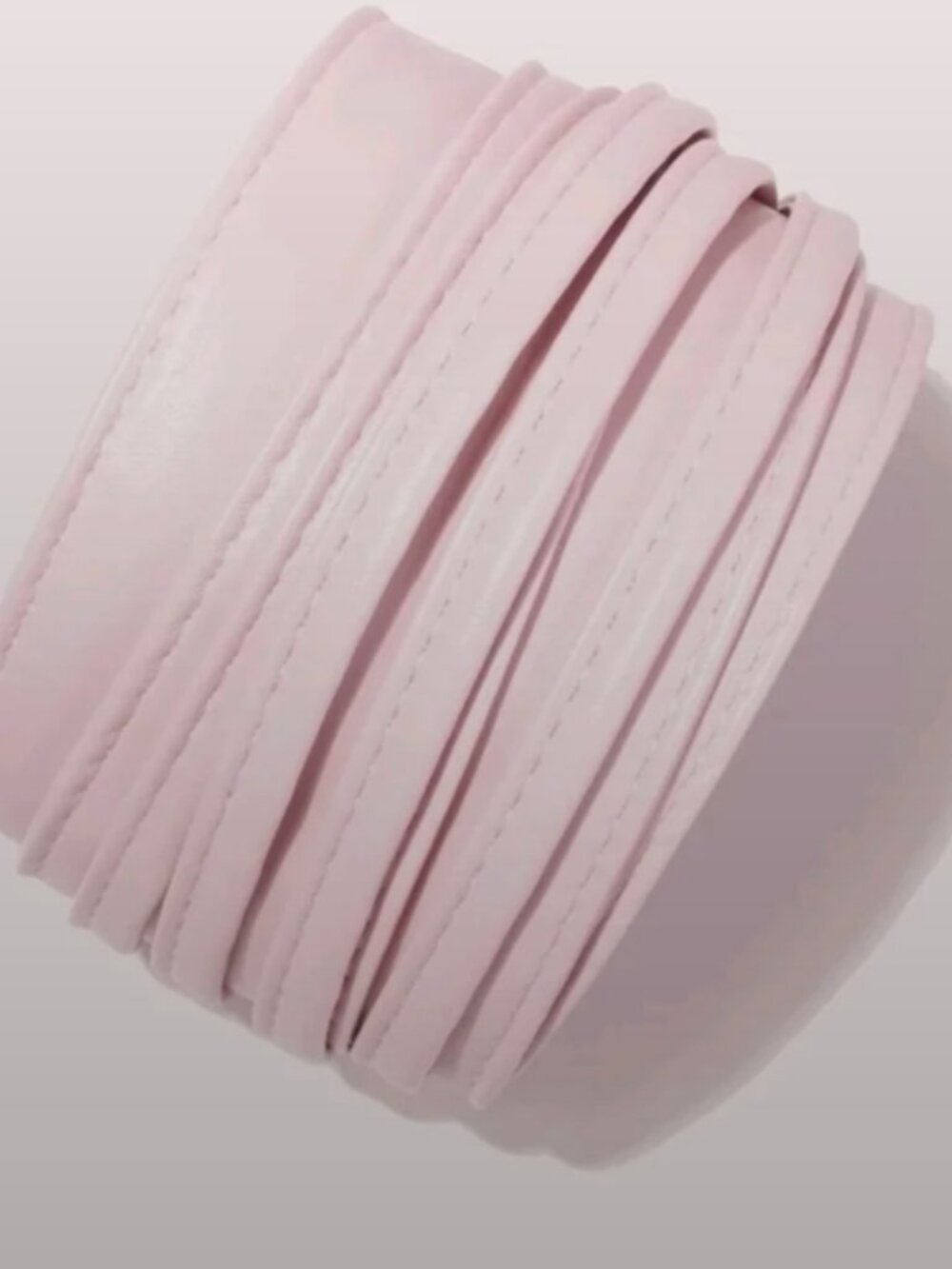 Pink Faux Leather Belt Minimalist Vegan Classic Waistband - Picture 3 of 5